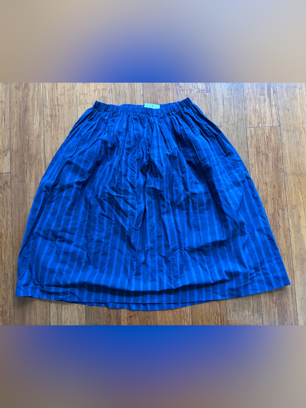 World Of Crow Stripe Skirt In Indigo Blue Size L — image 2 of 4